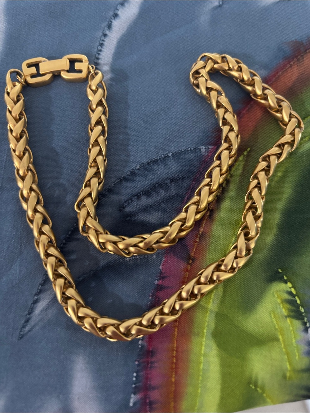 Gold-Tone Heavy Curb Chain Necklace